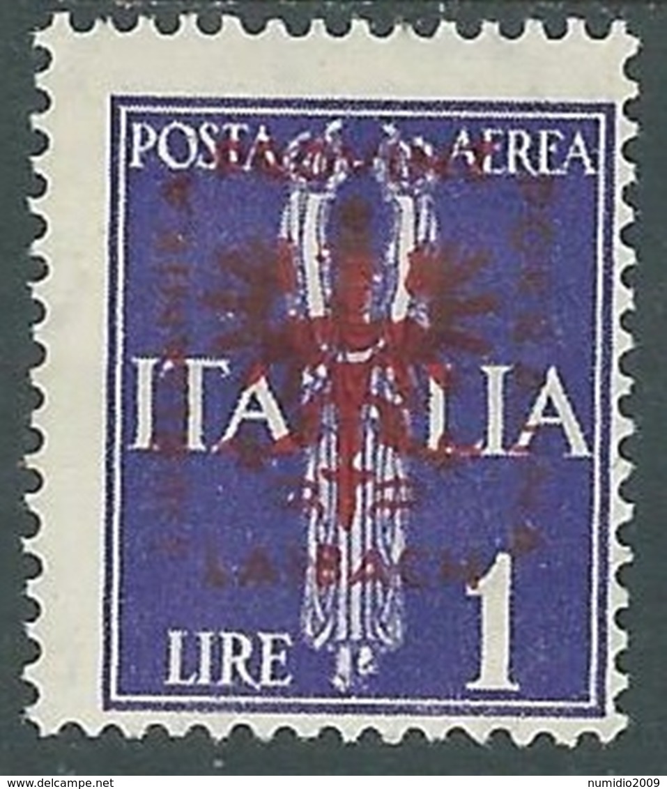 1944 OCCUPAZIONE TEDESCA LUBIANA POSTA AEREA 1 LIRA MH * - RA5-6 - Deutsche Bes.: Lubiana