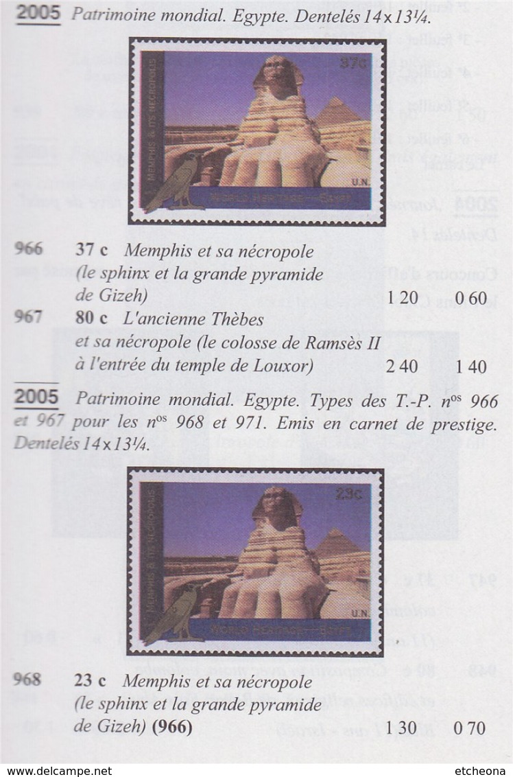 = Carnet Egypte Patrimoine Mondial Memphis Thèbes Isis, Le Caire, Horeb, Abou Mena C968 état Neuf Nations Unies New-York - Booklets