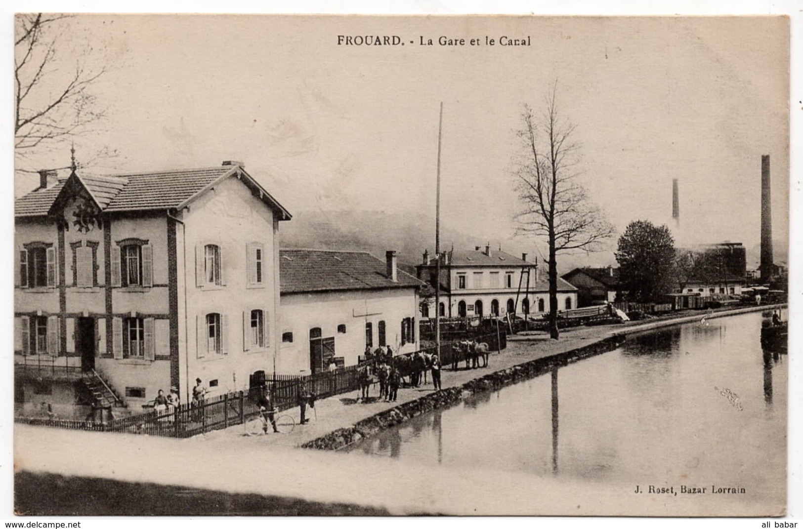 Frouard : La Gare Et Le Canal (Editeur J. Rozet, Bazar Lorrain) - Frouard