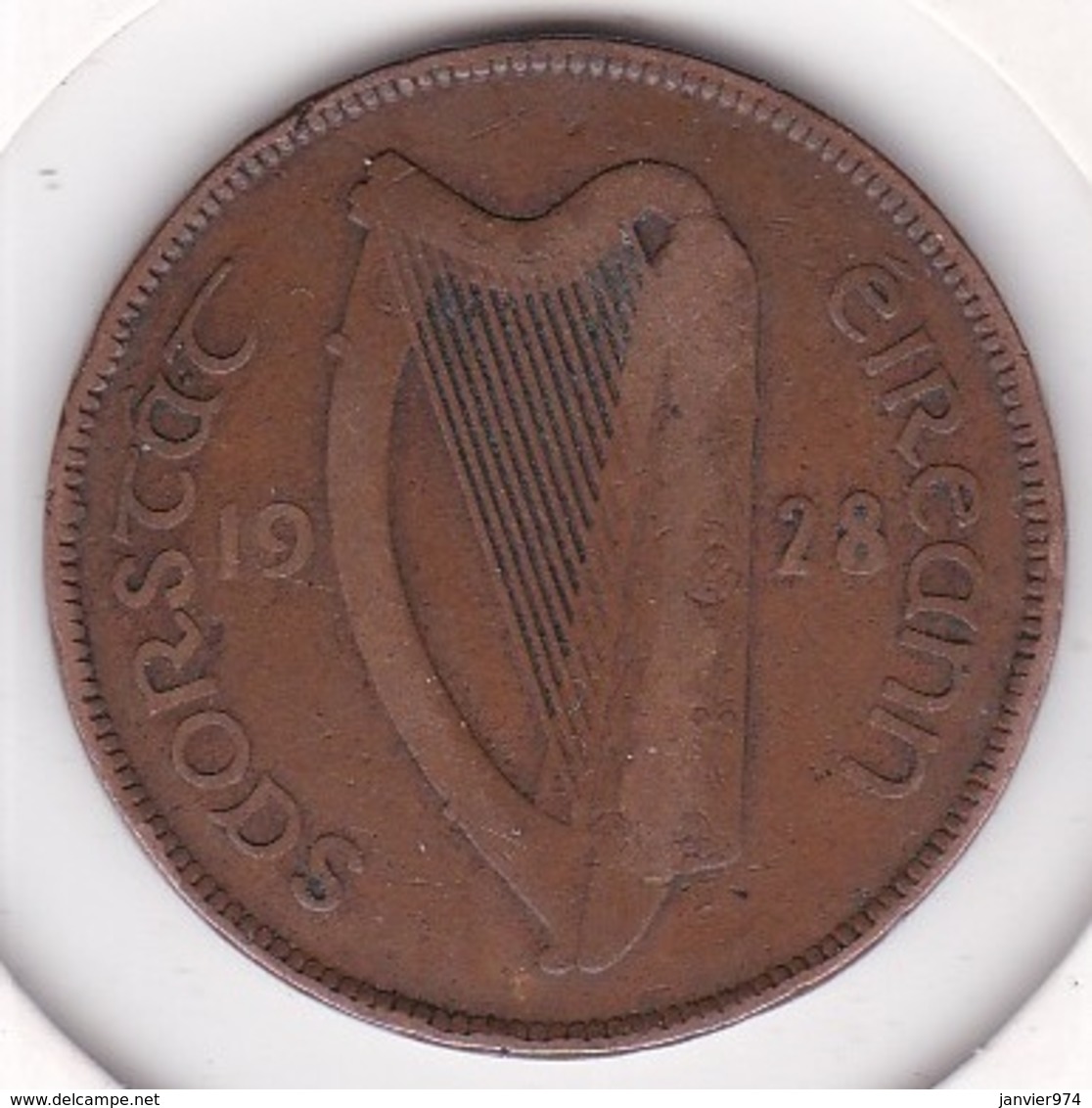 Irlande 1 Pingin 1928, En Bronze, KM# 3 - Irlande