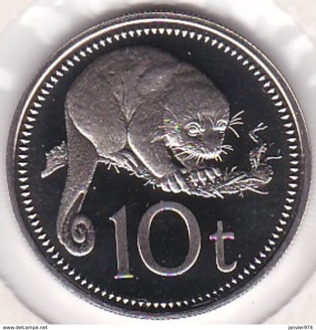 Papua New Guinea 10 Toea 1975 FM. Spotted Cuscus,  Copper-Nickel. BU , UNC,  KM# 4 - Papouasie-Nouvelle-Guinée