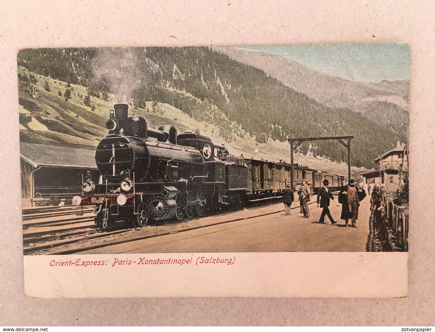 ORIENT-EXPRESS : PARIS - KONSTANTINOPEL - STATION SALZBURG - TRAINS, TREINEN, RAILWAY - Stations - Met Treinen