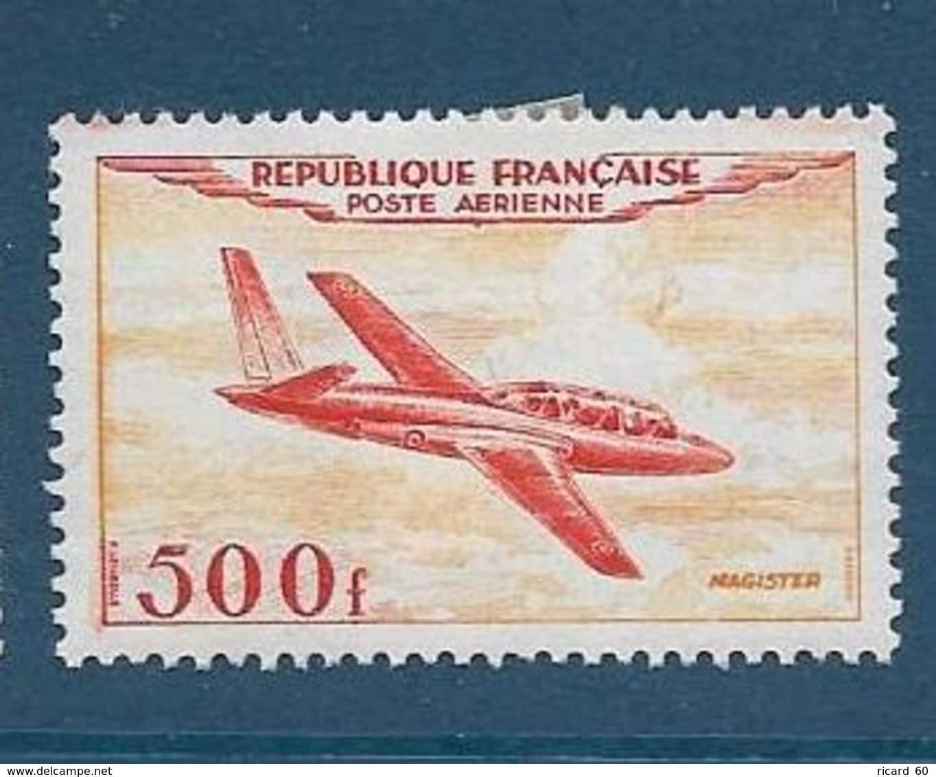 Timbre Neuf* France, N°32 Yt, Poste Aérienne, Avion Fouga Magister, Charnière - 1927-1959 Mint/hinged