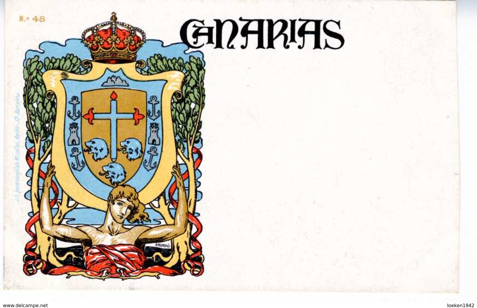 TARJETA ESCUDO HERALDICO CANARIAS   TC 129 - Otros & Sin Clasificación