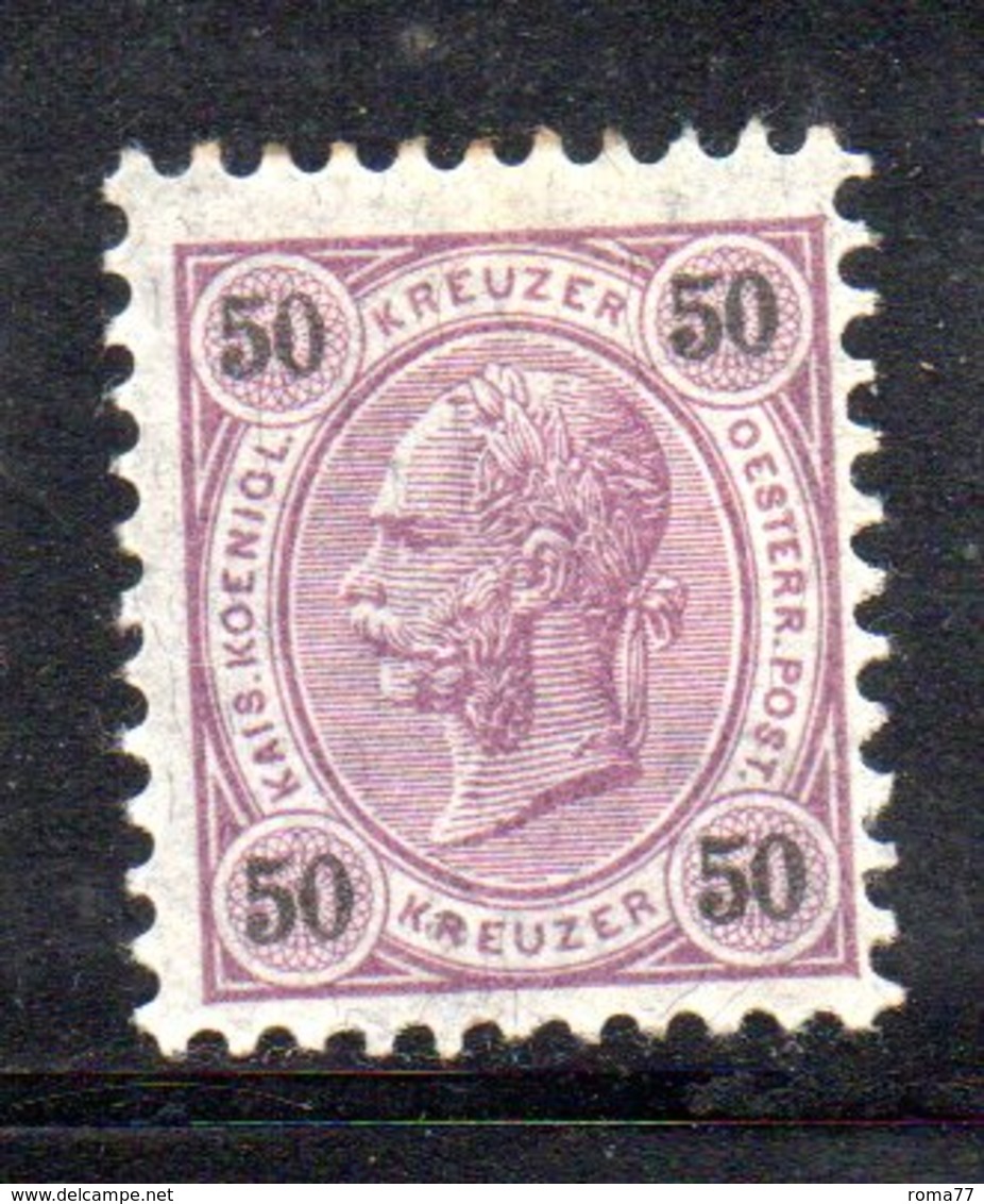 APR1679 - AUSTRIA 1890 , Unificato N. 56  *  Linguella  (2380A)  Dent 10 1/2 - Unused Stamps