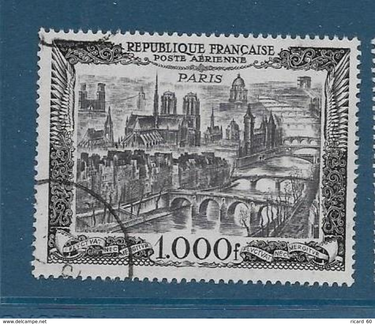 Timbre Oblitéré France, N°29 Yt, Poste Aérienne, Vue De Paris, Notre Dame De Paris, Charnière - 1927-1959 Oblitérés