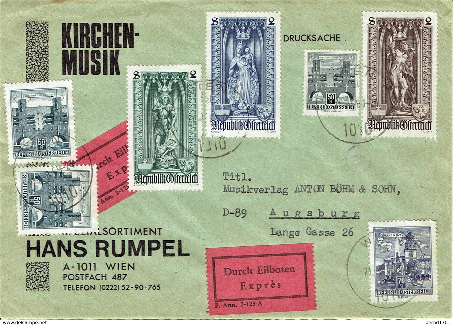 Österreich / Austria - Umschlag Echt Gelaufen / Cover Used (c423) - Briefe U. Dokumente
