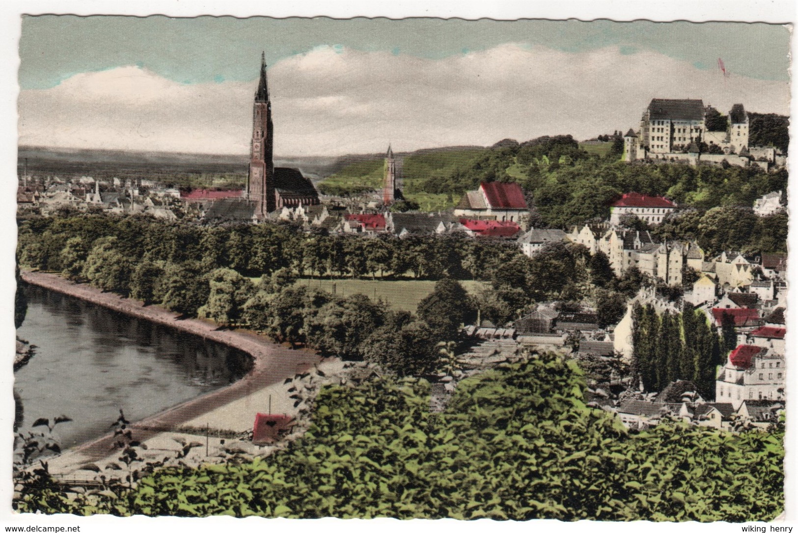 Landshut - Blick Zur Isar Sankt Martinskirche Und Burg Trausnitz - Landshut