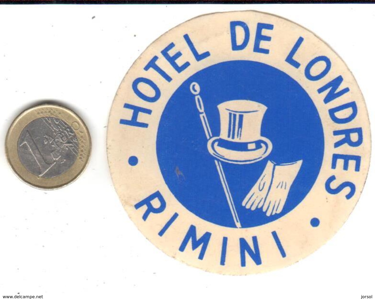 ETIQUETA DE HOTEL  -HOTEL DE LONDRES  -RIMINI  -ITALIA - Hotel Labels