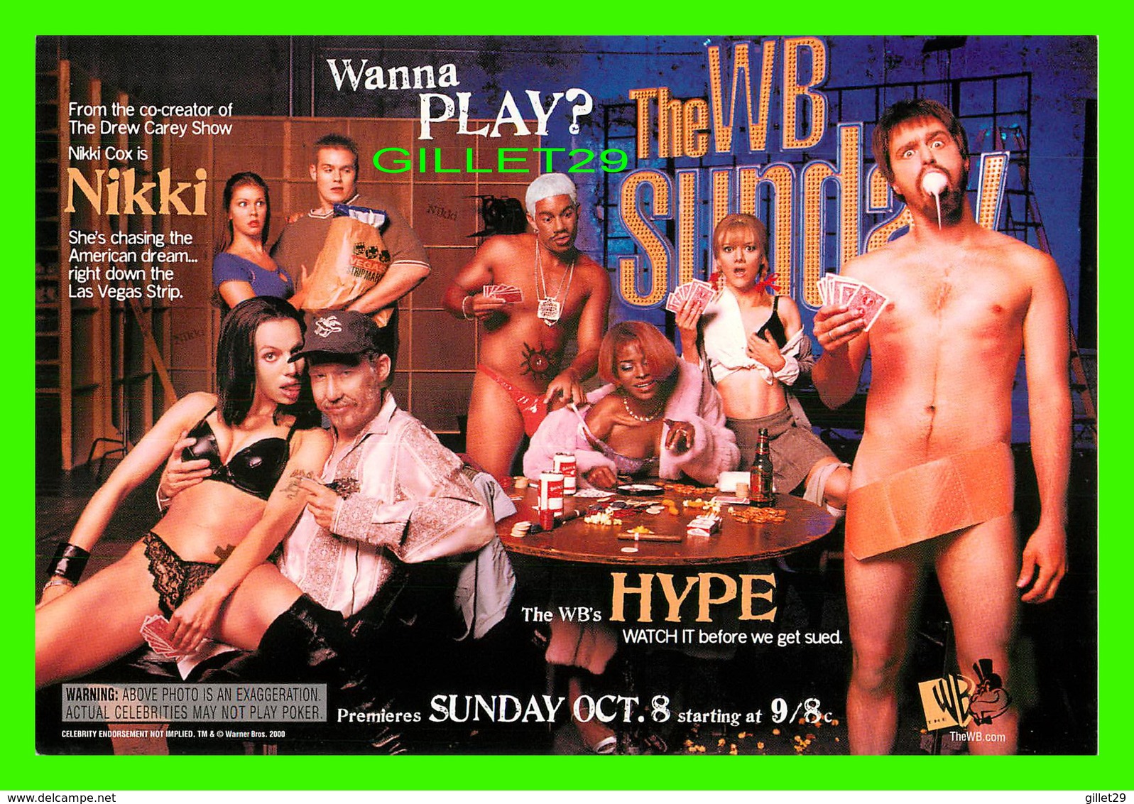 ADVERTISING, PUBLICITÉ - THE WB'S HYPE - TM & WARNER BROS, 2000 - HOTSTAMP - - Publicité