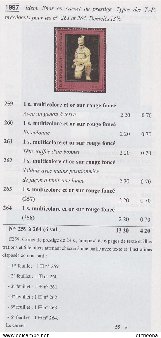 = Carnet Les Guerriers D'Argile Mausolée Premier Empereur De Chine C259 état Neuf, Nations Unies Vienne - Booklets