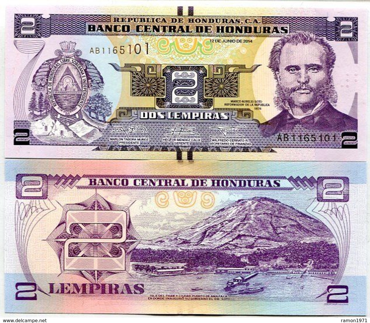 10 Pieces Honduras - 2 Lempira 2014 UNC - Honduras