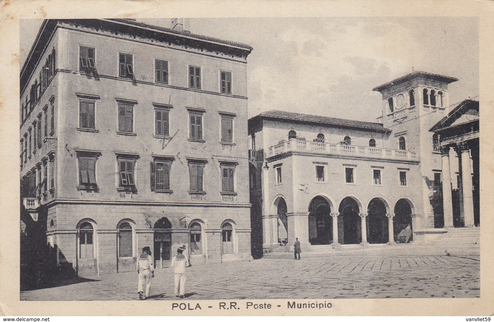 POLA-CROAZIA-R.R POSTE E MUNICIPIO-CARTOLINA  VIAGGIATA IL 11-3-1934 - Croatie