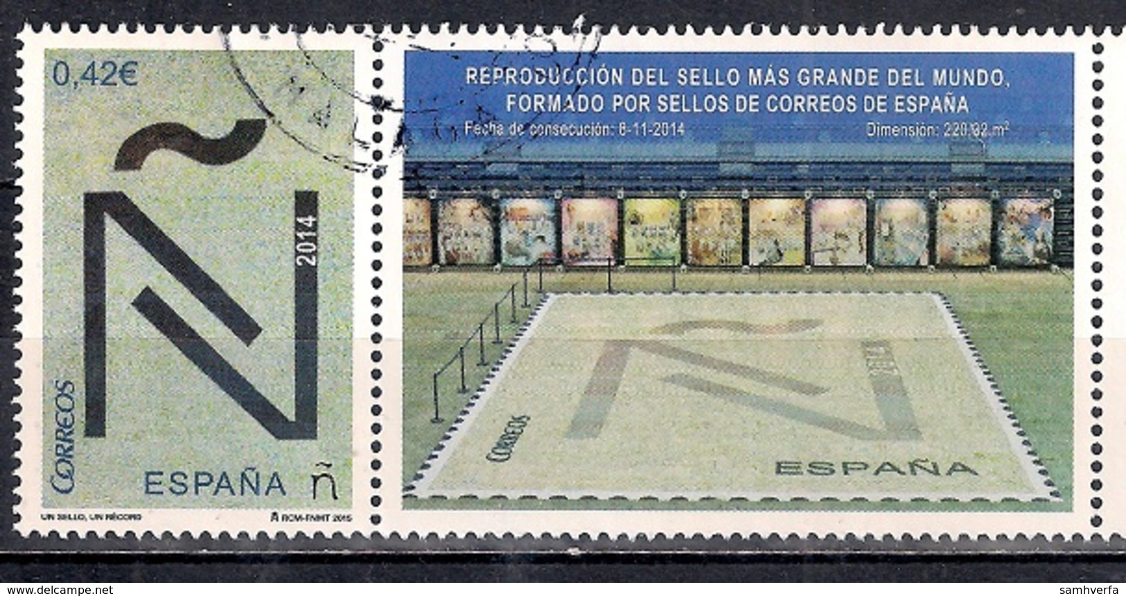 Spain 2015 - Guinness World Records - Largest Stamp Mosaic - Usados