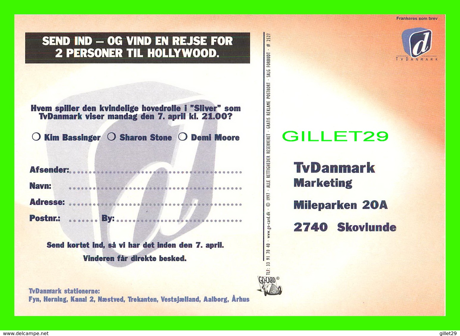 ADVERTISING, PUBLICITÉ -  Tv DANMARK MARKETING - GO-CARD 1997 No 2527 - - Publicité