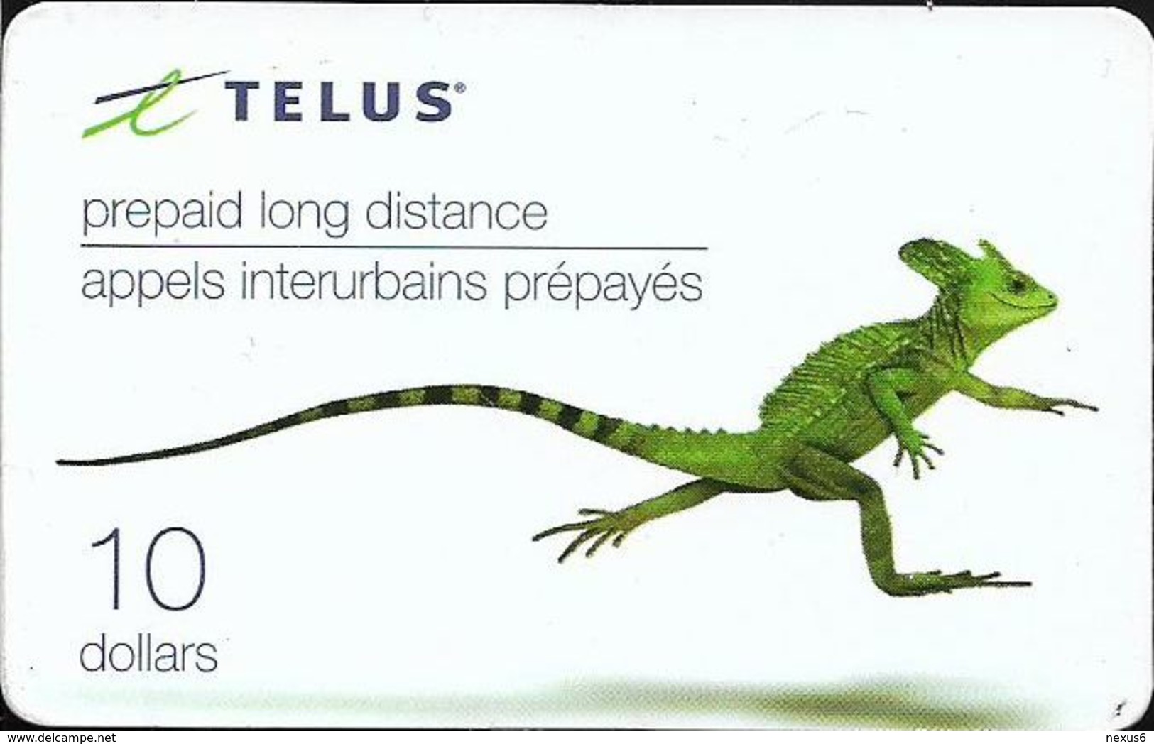 Canada - Telus - Running Iguana, Remote Mem. 10$, Used - Canada