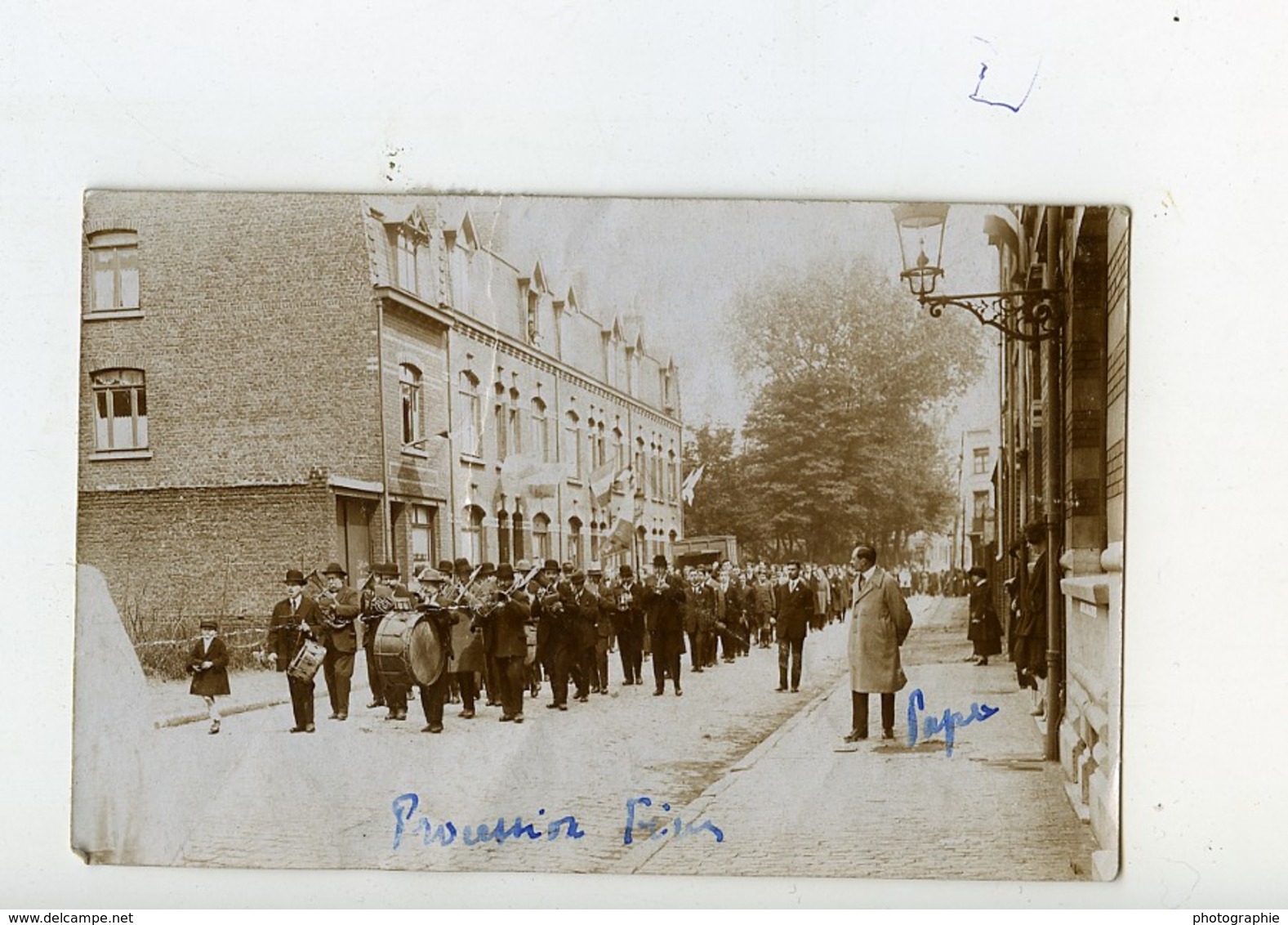 France Région Lilloise Fives Une Procession Fanfare Ancienne Photo 1900 - Anciennes (Av. 1900)