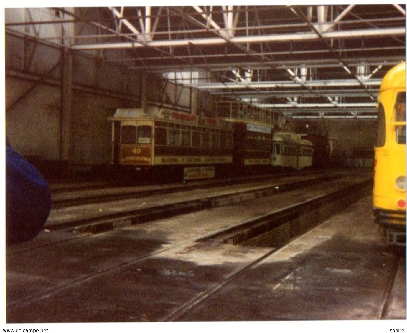 35mm ORIGINAL PHOTO Manchester Corporation's Queens Road Tram Depot - F996 - Trains