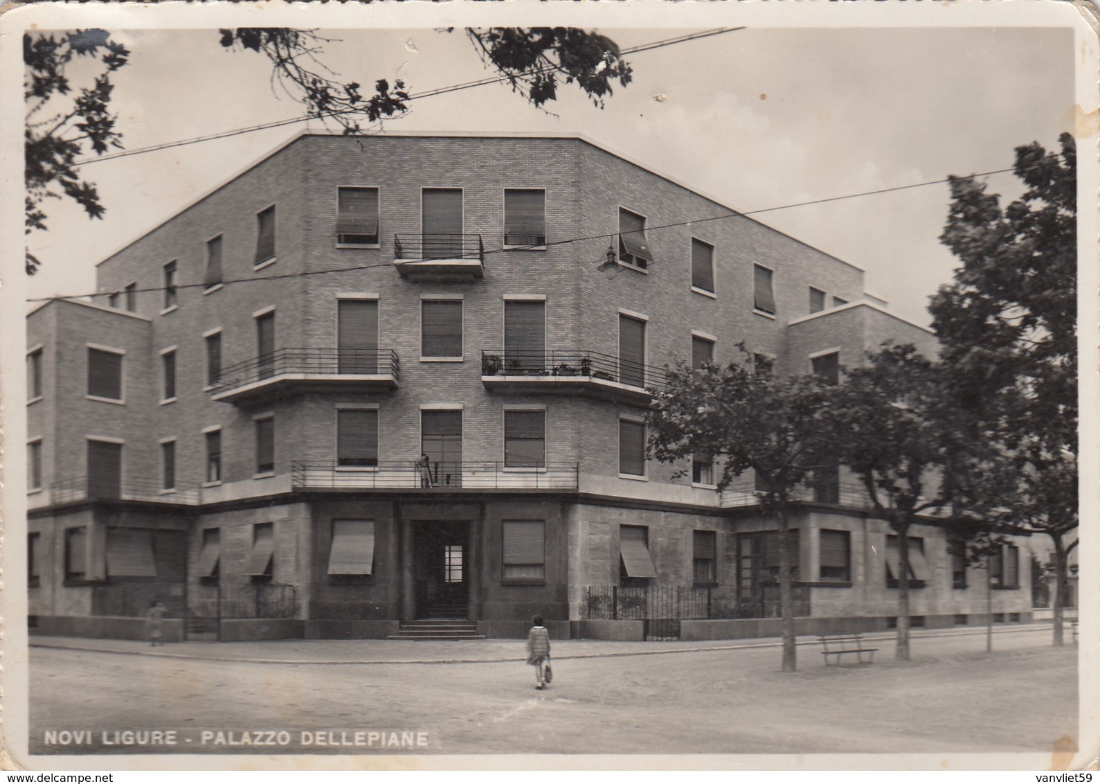 NOVI LIGURE-ALESSANDRIA-PALAZZO DELLEPIANE-CARTOLINA VERA FOTOGRAFIA-VIAGGIATA  IL 5-3-1940 - Alessandria