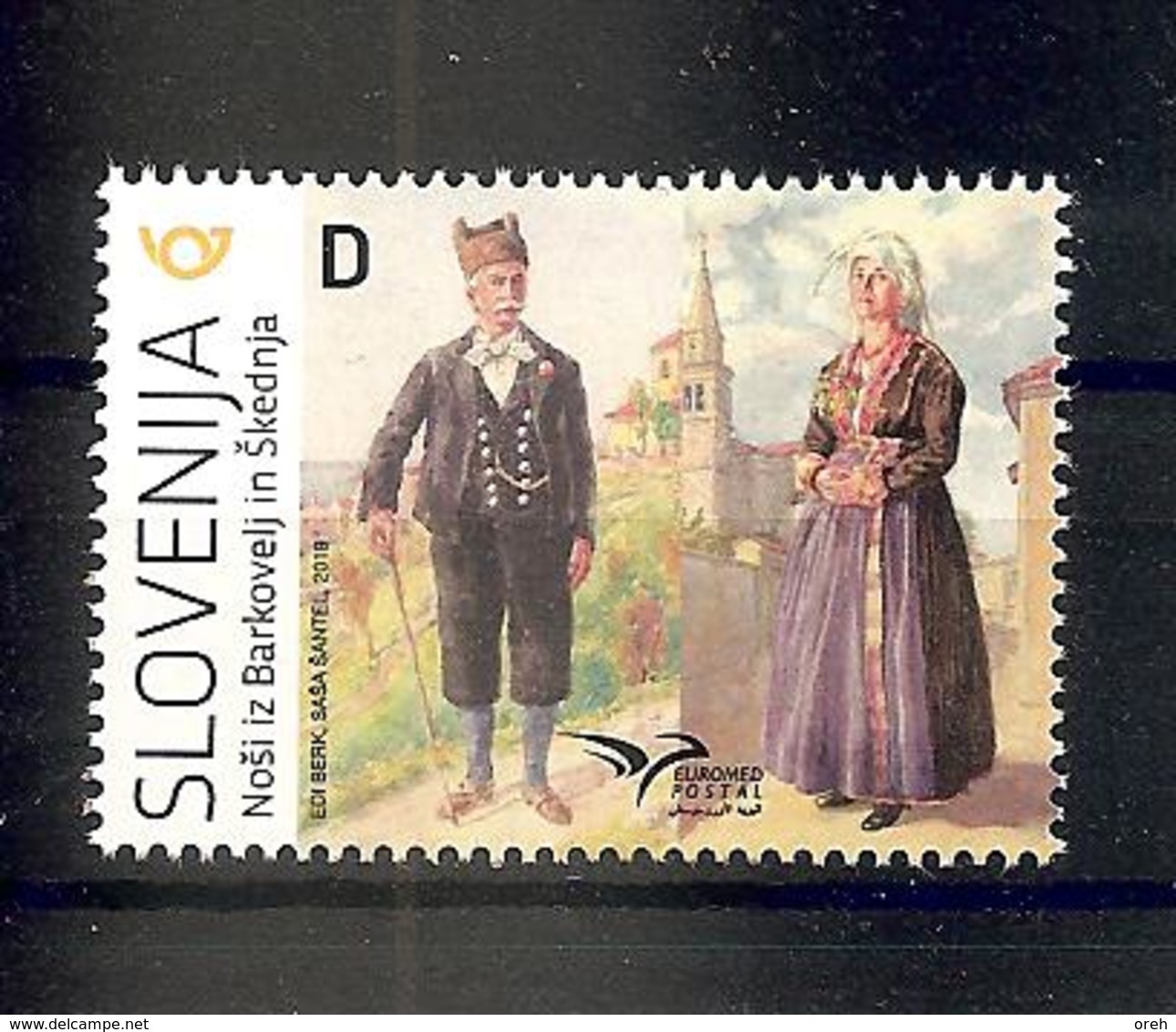 SLOVENIA  2019,EUROMED POSTAL,NATIONAL COSTUMES-MEDITERAN, MNH - Slovenia