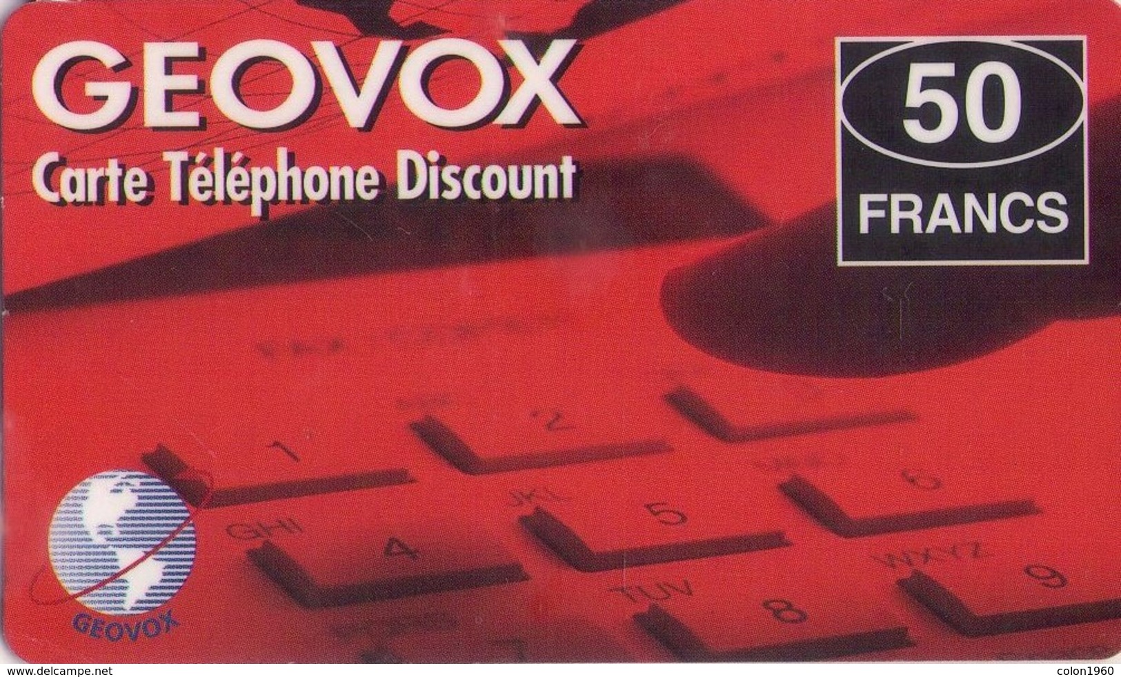 FRANCIA, (PREPAGO). Geovox Red Card 50 ₣. FR-PRE-GEO-0004. (807) - Otros & Sin Clasificación