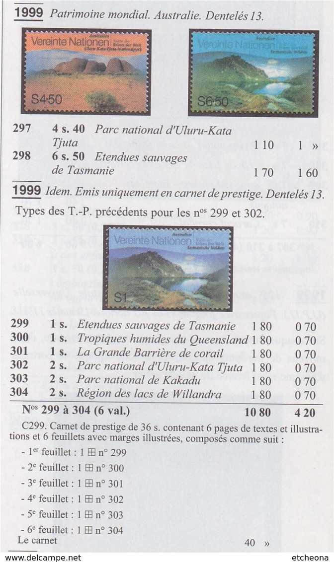 = Carnet Australie Patrimoine Mondial Et Temps Du Rêve C299 état Neuf, Nations Unies Vienne - Postzegelboekjes