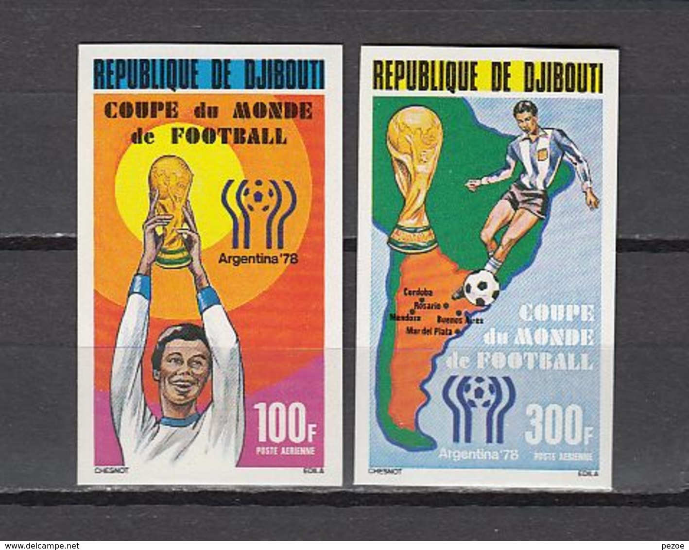 Football / Soccer / Fussball - WM 1978:  Djibouti  2 W **, Imperf. - 1978 – Argentina