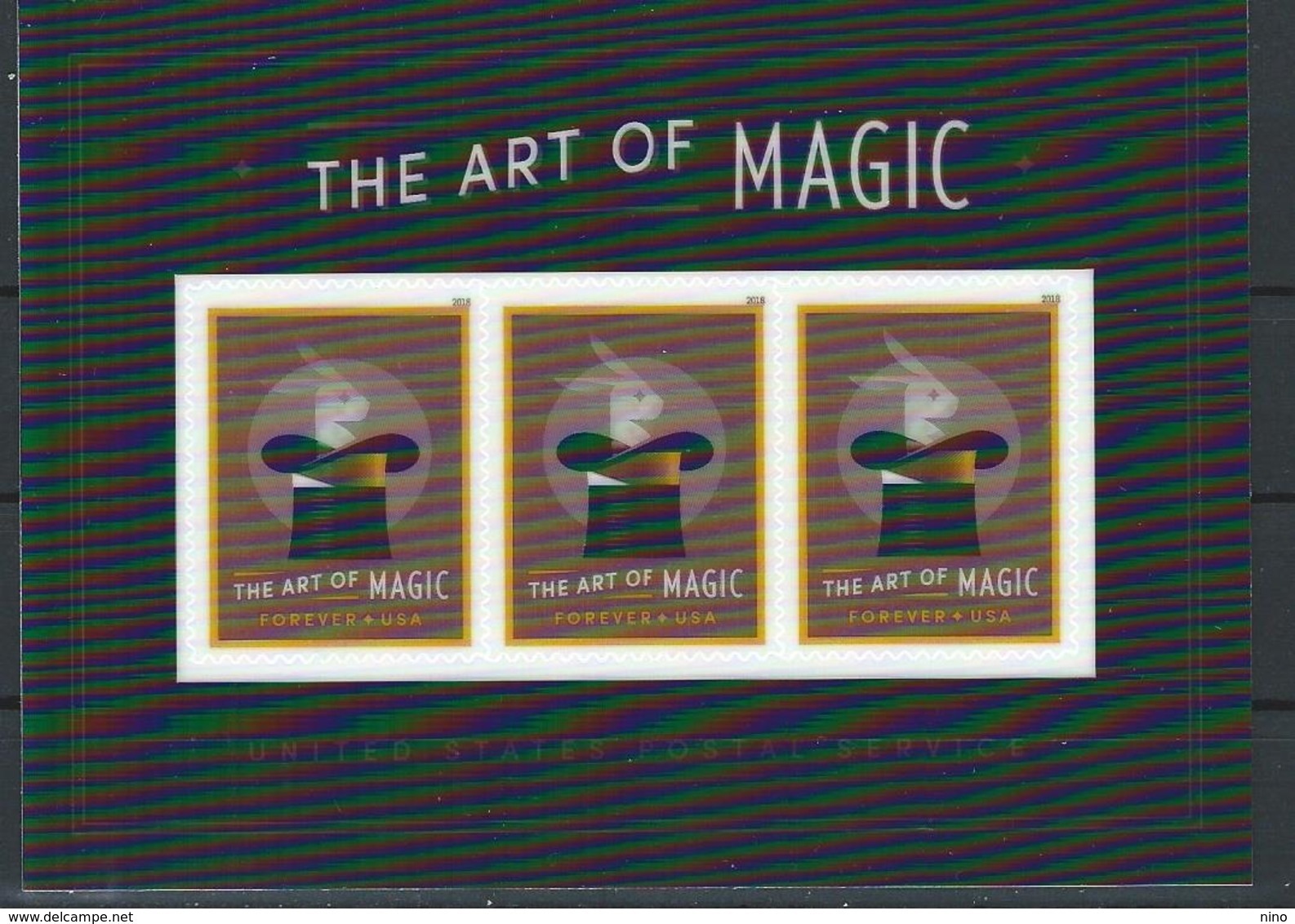 USA. Scott # 5306 MNH S/sheet Of 3 With Transparent Lenticular Overlay. The Art Of Magic 2018 Hard To Find - Números De Placas