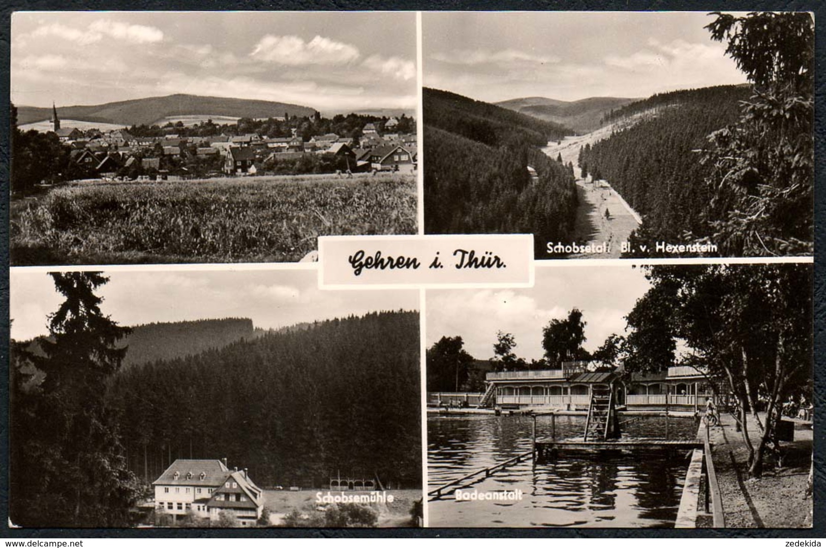 C5925 - Gehren - Freibad Schwimmbad - Schobsemühle Mühle - Dick Verlag - Gehren