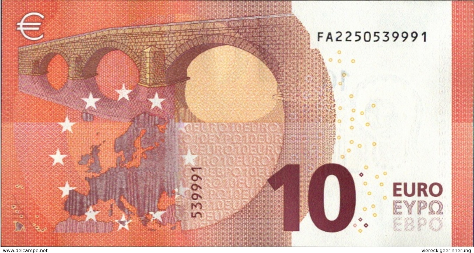 ! 10 Euro, F002G1, Money, Geldschein, Banknote FA2250539991, Mario Draghi, EZB, ECB, Europäische Zentralbank - 10 Euro