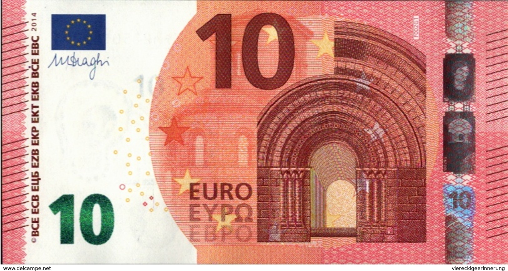 ! 10 Euro, F002G1, Money, Geldschein, Banknote FA2250539991, Mario Draghi, EZB, ECB, Europäische Zentralbank - 10 Euro