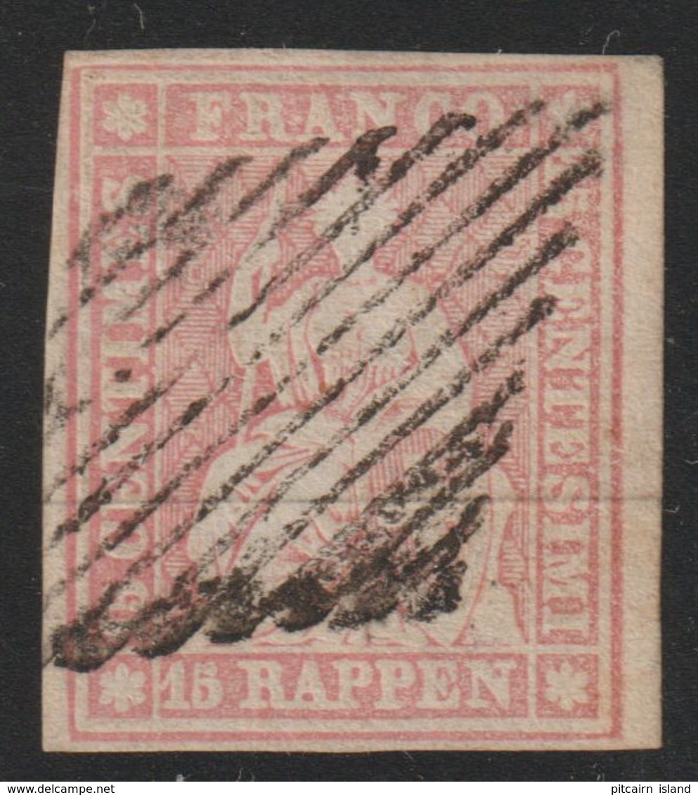 Zwitserland Helvetia  1854   Mi.nr.  15 I  Used   CV  € 20,00 - Gebraucht