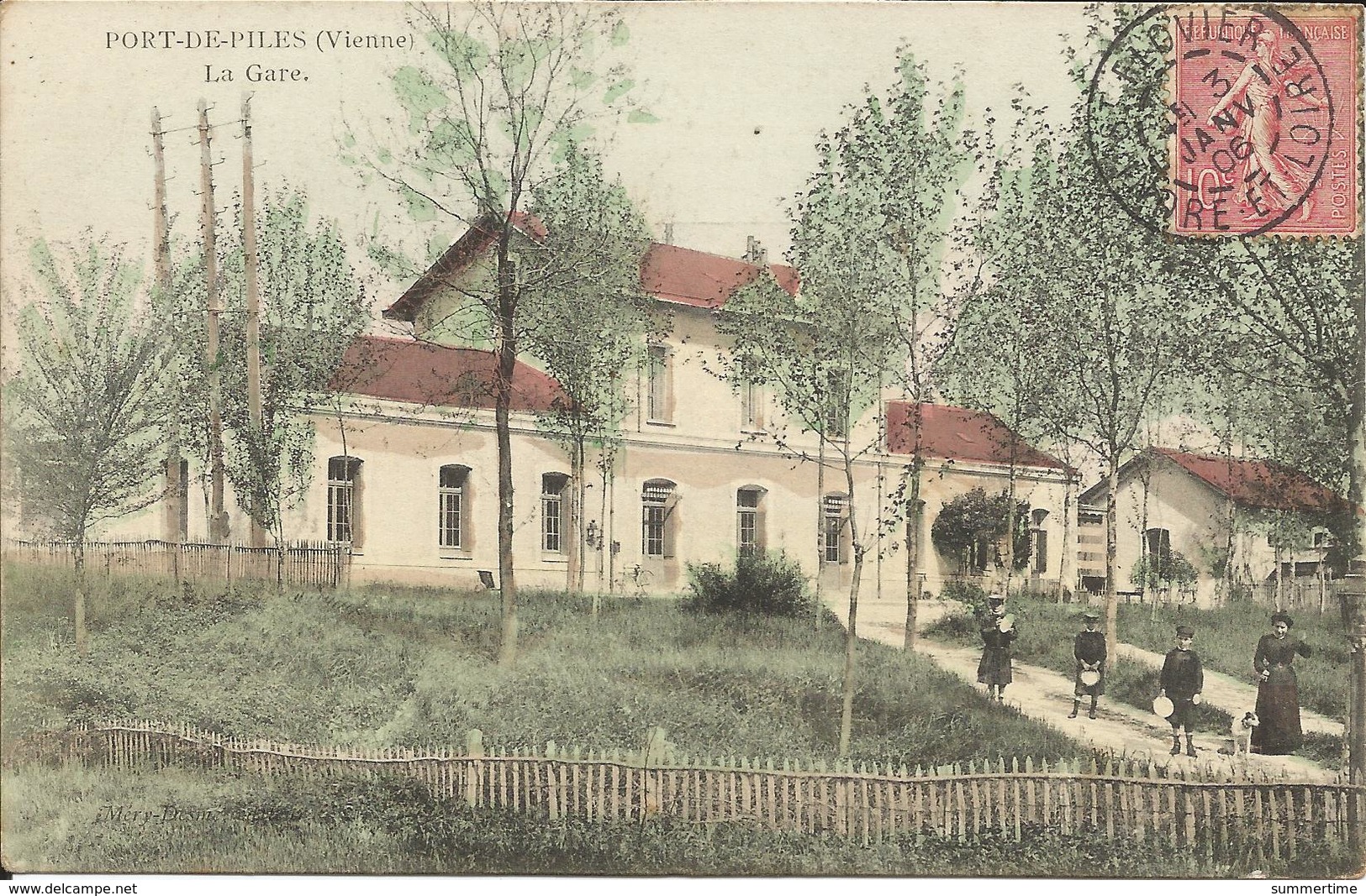 PORT-DE-PILES  ( Vienne )  -  La  Gare  /  Carte  Expédiée  à  La  Gendarmerie  De  Lavilledieu  Du  Clain  ( Vienne ) - Altri & Non Classificati