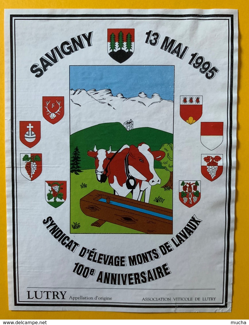 10911 - 100e Anniversaire 1995 Syndicat D'élevage Des Monts De Lavaux Suisse - Koeien