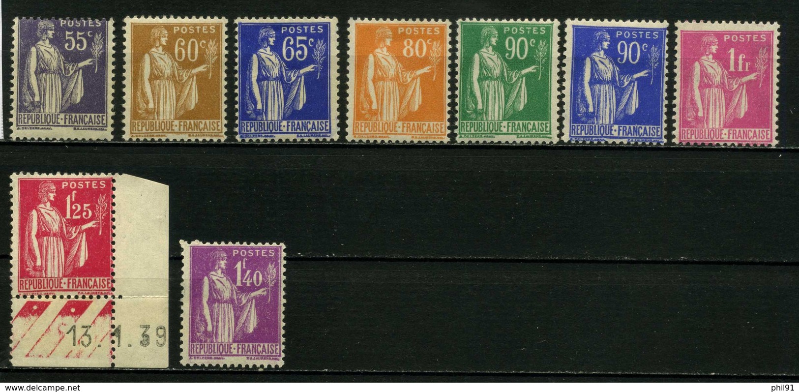 FRANCE    Type Paix       N° Y&T  363 à 371  * - 1932-39 Paix