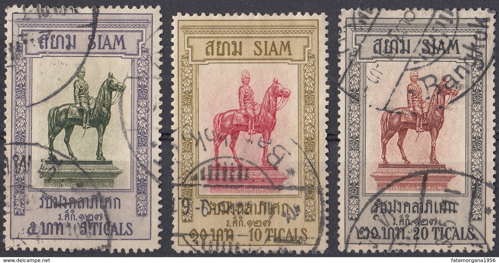 SIAM - 1908 -  Lotto Di 3 Valori Usati: Yvert 80/82. - Siam