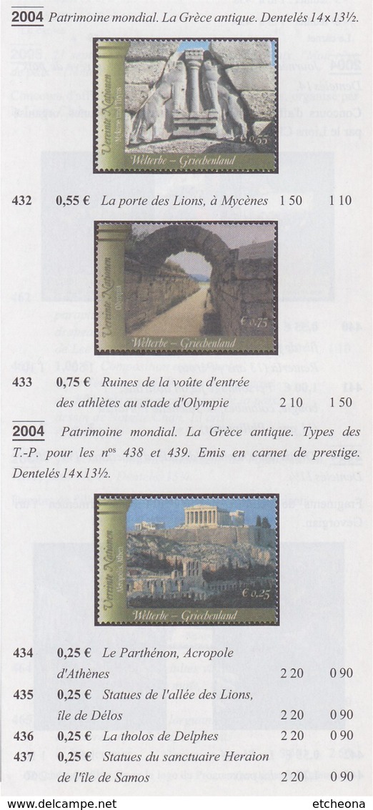 = Carnet Grèce Patrimoine Mondial Acropole Délos Delphes Mycènes Olympie C434 état Neuf Nations Unies Vienne - Postzegelboekjes