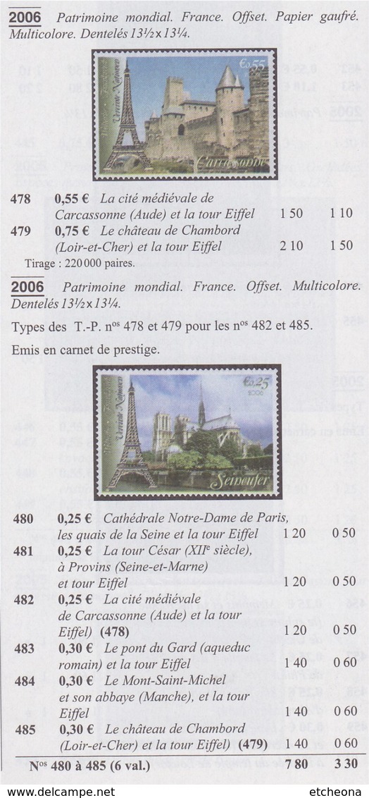 = Carnet France Patrimoine Mondial Notre Dame De Paris Tour Eiffel Mont St. Michel C480 état Neuf Nations Unies Vienne - Booklets