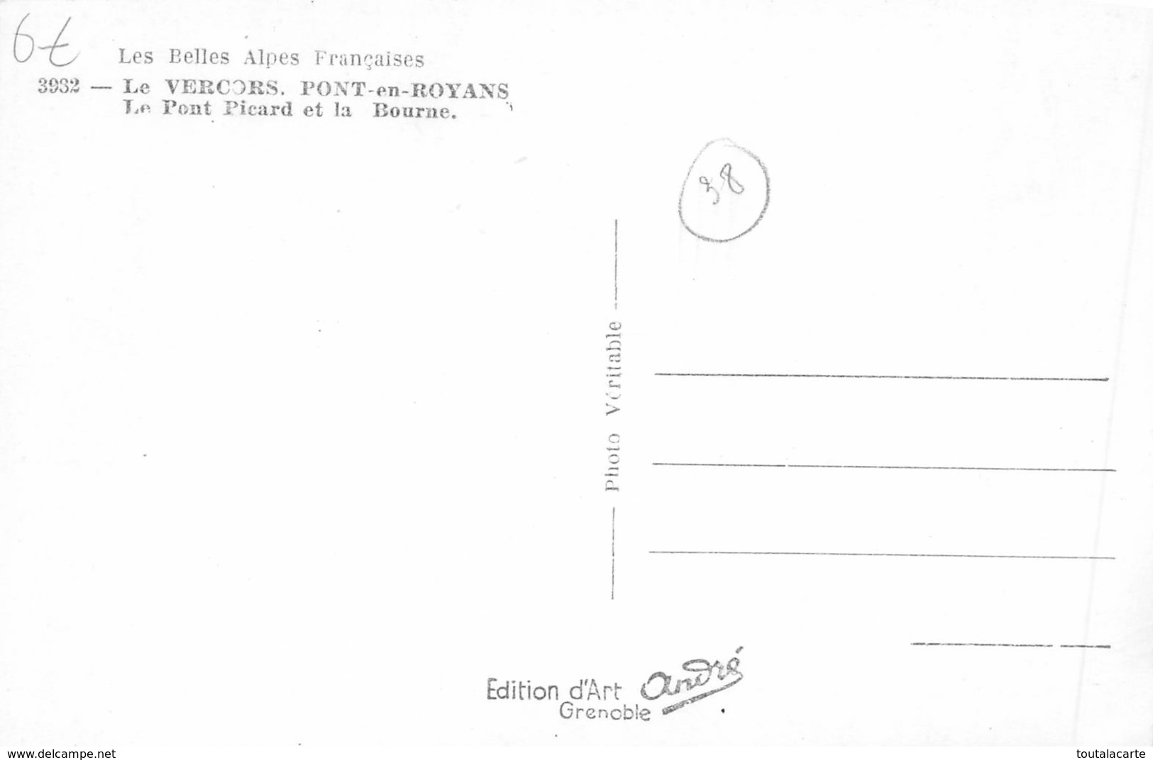 CPSM 38 PONT EN ROYANS LE PONT PICARD ET LA BOURNE - Pont-en-Royans