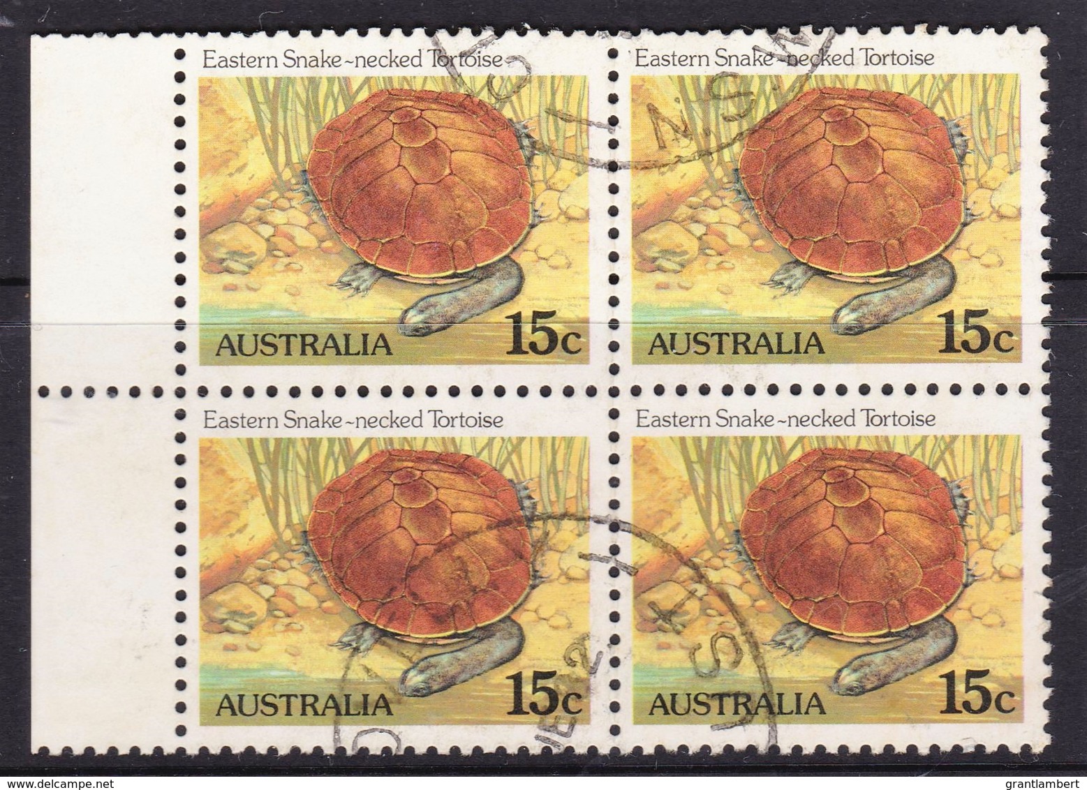 Australia 1982 Eastern Snake-necked Tortoise 15c Block Of 4 Used - Used Stamps