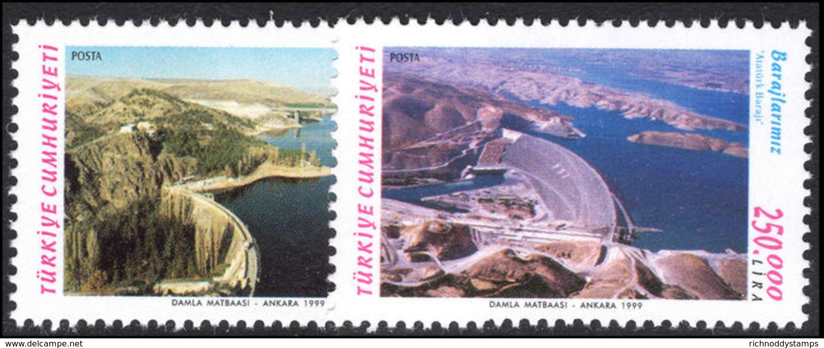 Turkey 1999 Dams Unmounted Mint. - Unused Stamps