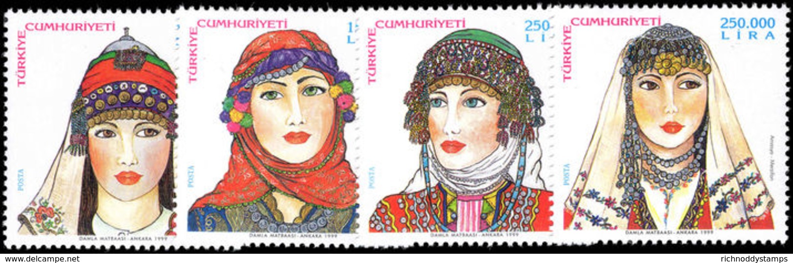 Turkey 1999 Traditional Headdresses Unmounted Mint. - Unused Stamps