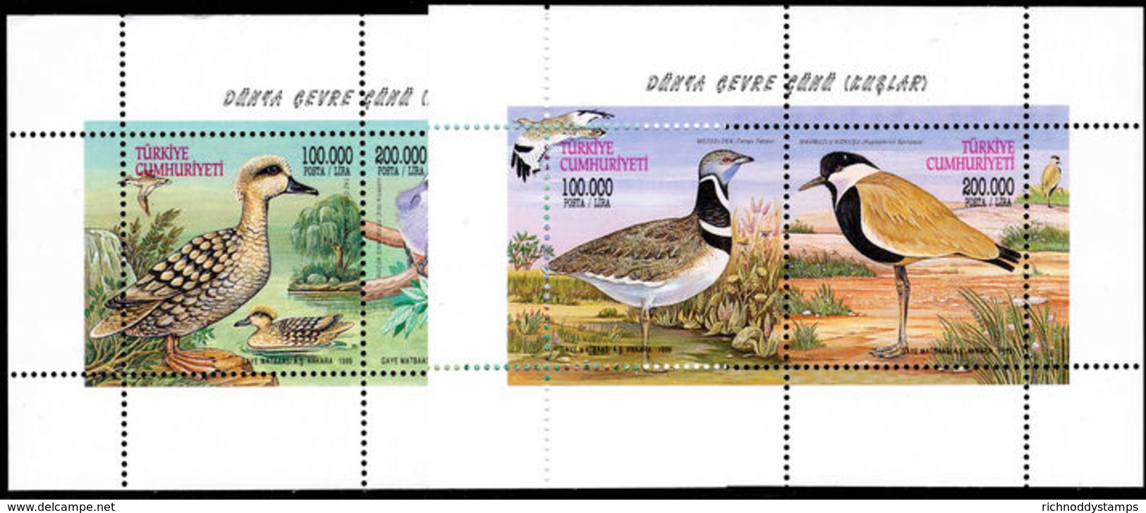 Turkey 1999 Birds Souvenir Sheet Unmounted Mint. - Unused Stamps