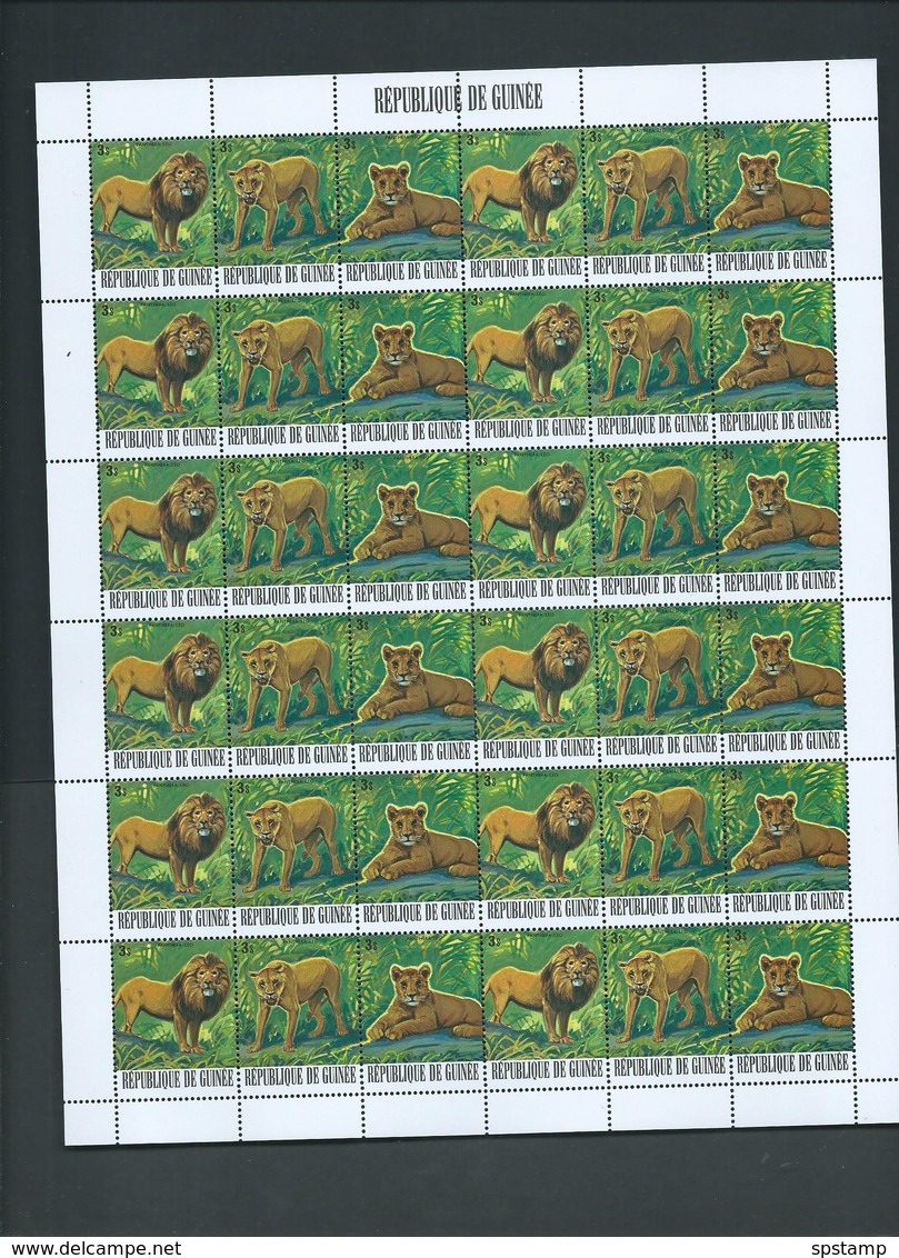 Guinea Guinee 1977 Fauna Wildlife Animals Postage Issue Part Set Of 5 In Full Sheets Of 36 MNH - Guinea (1958-...)