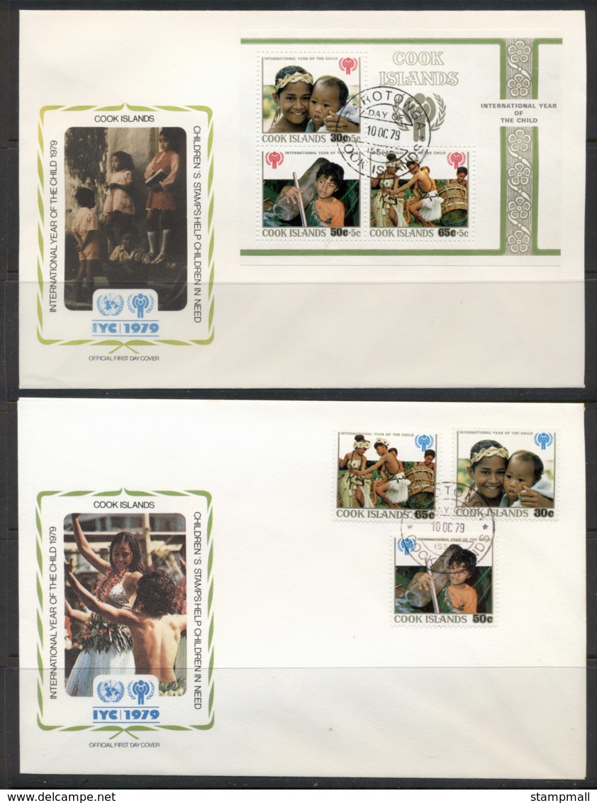 Cook Is 1979 IYC International Year Of The Child +MS 2x FDC - Cook Islands