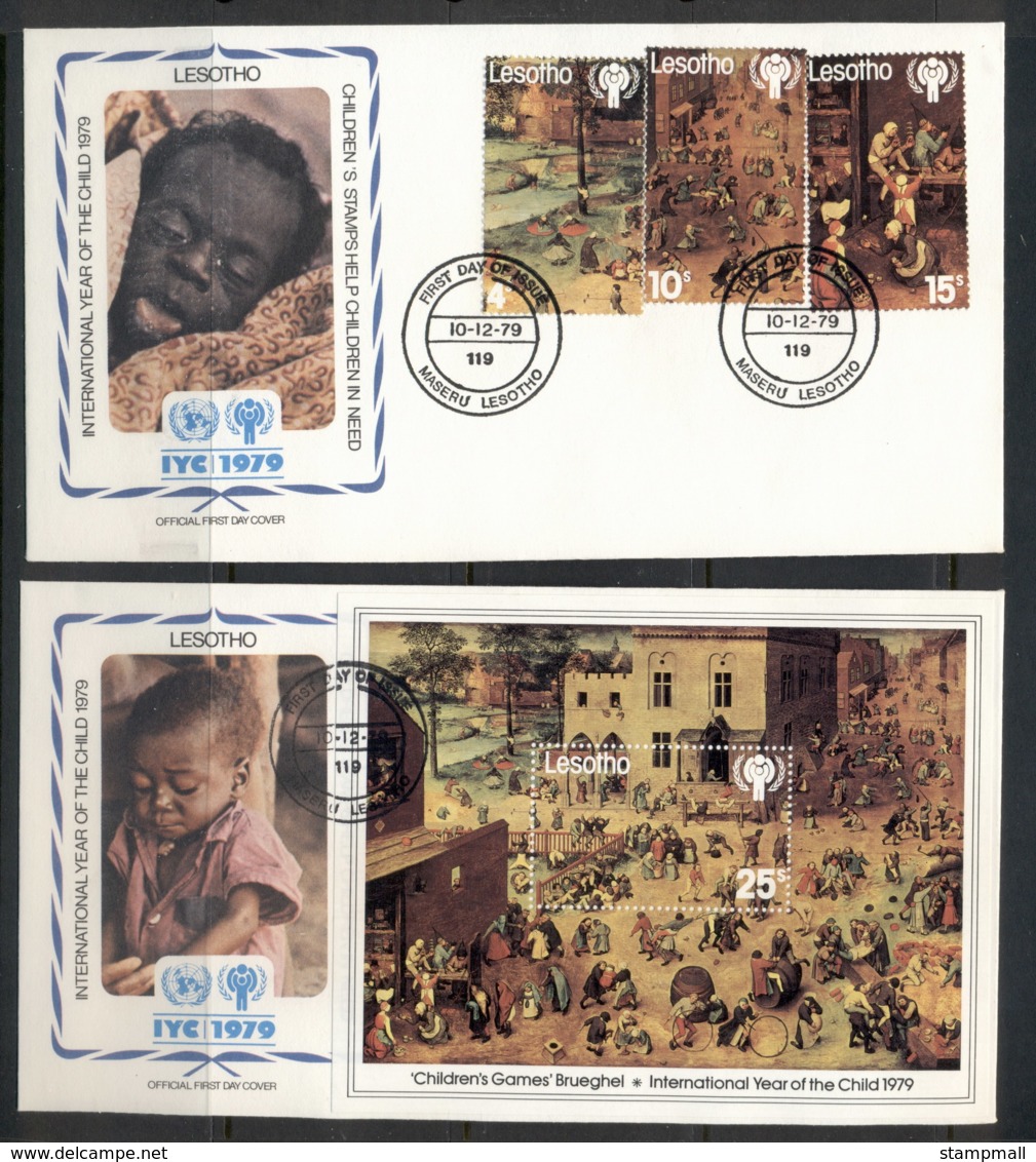 Lesotho 1979 IYC International Year Of The Child + MS 2x FDC - Lesotho (1966-...)