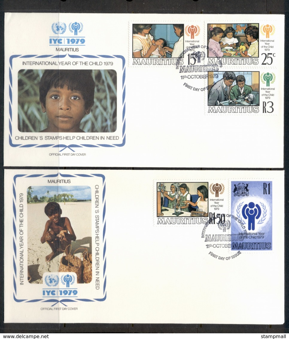 Mauritius 1979 IYC International Year Of The Child 2xFDC - Mauritius (1968-...)