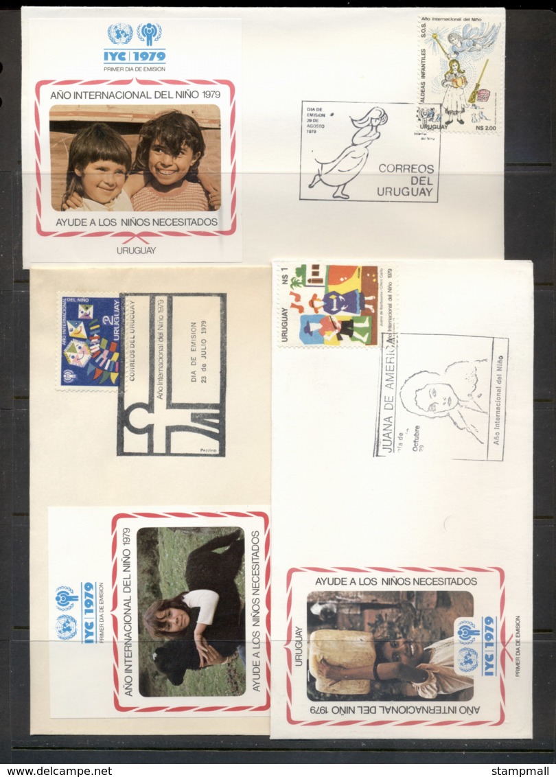 Uruguay 1979 IYC International Year Of The Child 3x FDC - Uruguay