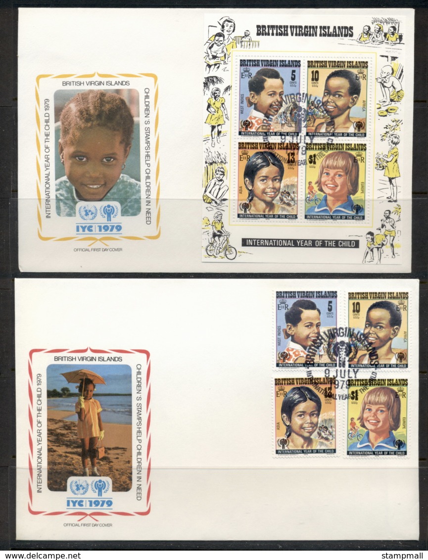 Virgin Is 1979 IYC International Year Of The Child +MS 2x FDC - British Virgin Islands