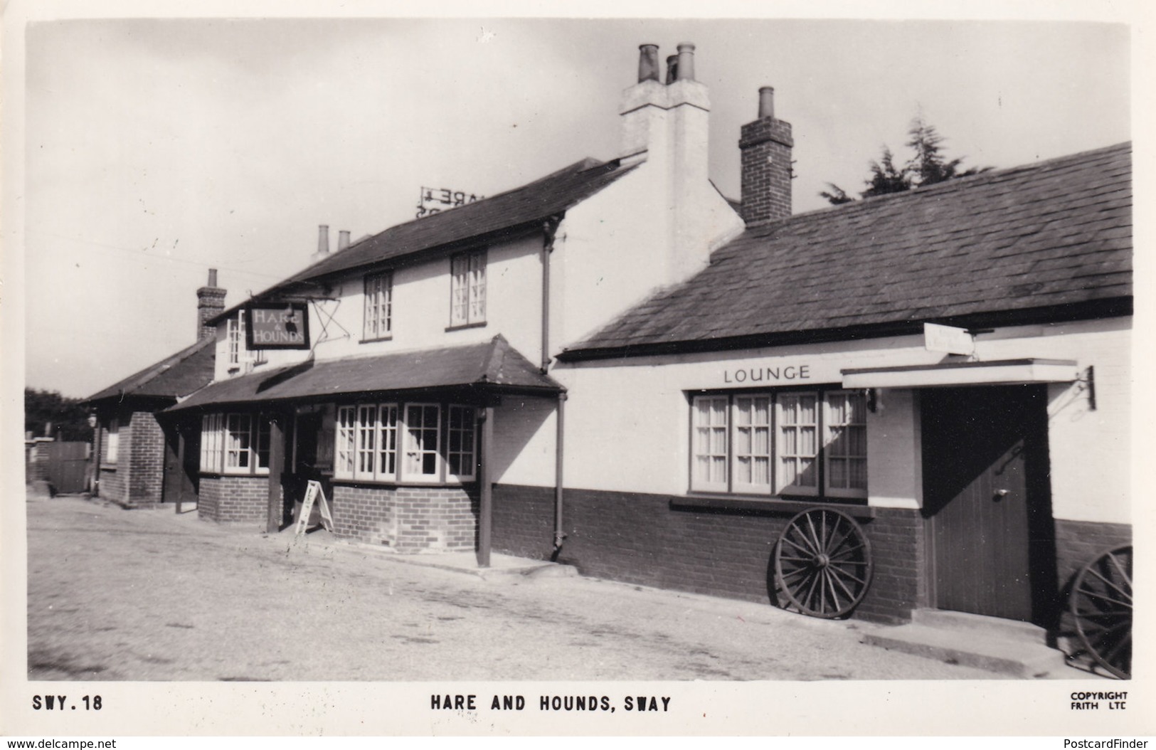 Hare & Hounds Pub Sway Hampshire Old Real Photo Postcard - Other & Unclassified